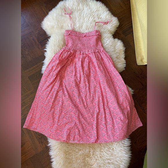 NWT J. Crew Crewcuts smocked bodice dress in umbrella print pink red sundress - Picture 9 of 9